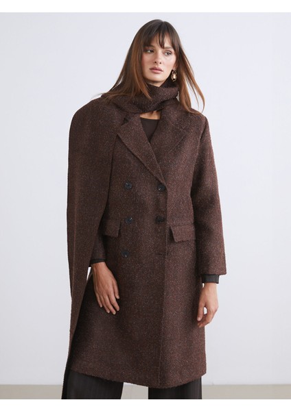 Yeni Sezon Kruvaze Yaka Atkılı Kadın Kaban fiyatları