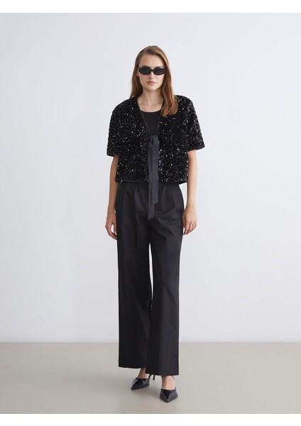 Yeni Sezon V Yaka Payetli Bluz fiyatları