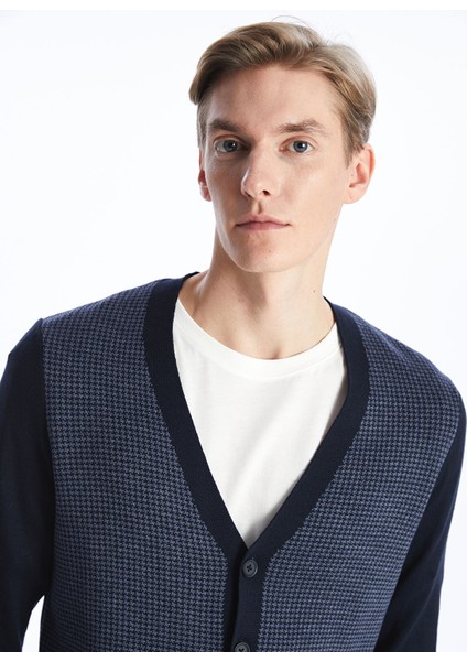 Yeni Sezon Standart Kalıp V Yaka Erkek Triko Hırka modelleri