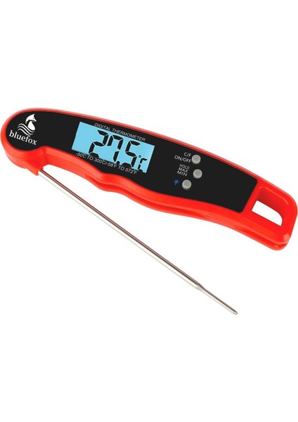 Hızlı Okunan Mutfak Termometresi -, Katlanabilir, Arkadan Aydınlatmalı LCD Ekran, 240° Dönebilen Prob, -50°C~300°C Aralığı