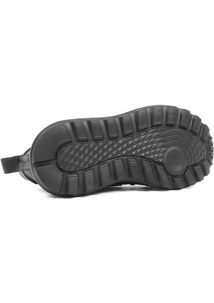 Erkek Siyah Kalın Tabanlı Deri Sneaker