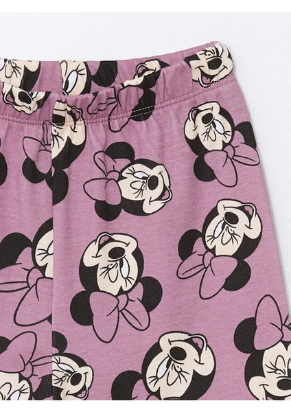 Yeni Sezon Bisiklet Yaka Minnie Mouse Baskılı Kız Bebek Pijama Takımı indirimleri