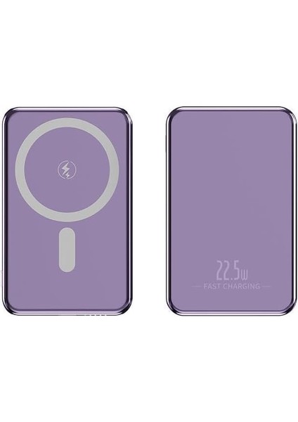 5000 Mah 15W Manyetik Powerbank Mor Pb-54