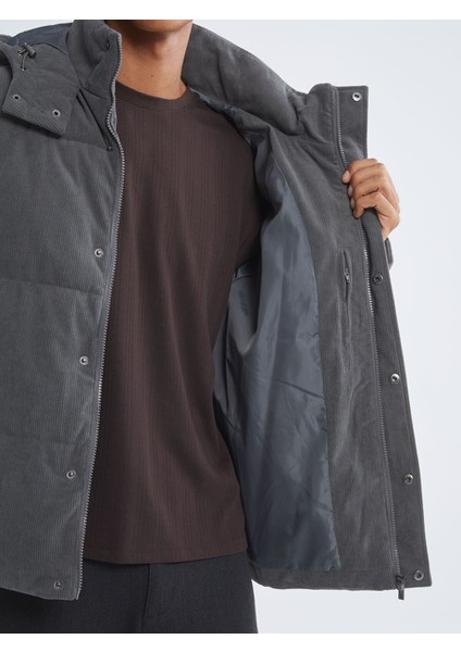 Yeni Sezon Rahat Kalıp Dik Yaka Kadife Erkek Şişme Mont fırsatları