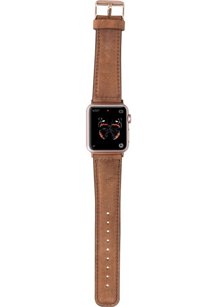 Apple Watch Uyumlu Deri Kordon 42-44-45MM G19 Taba fırsatları