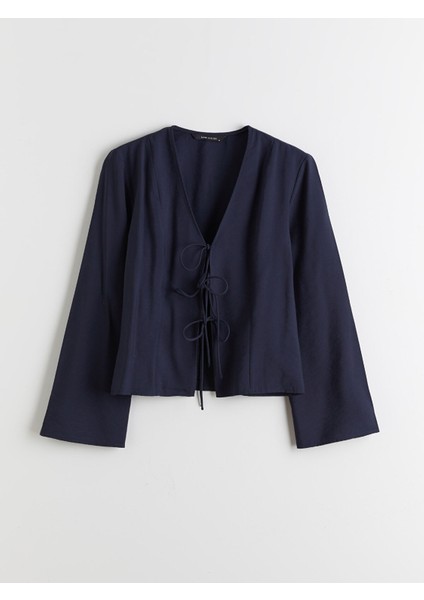 Yeni Sezon V Yaka Bağlamalı Bluz indirimleri