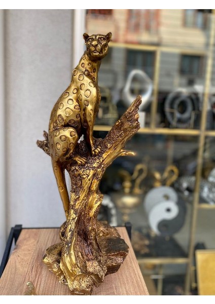 Dekoratif Ağaçta Duran Çita Biblo Heykel indirimleri