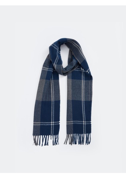 Yeni Sezon Ekose Desenli Püsküllü Erkek Atkı