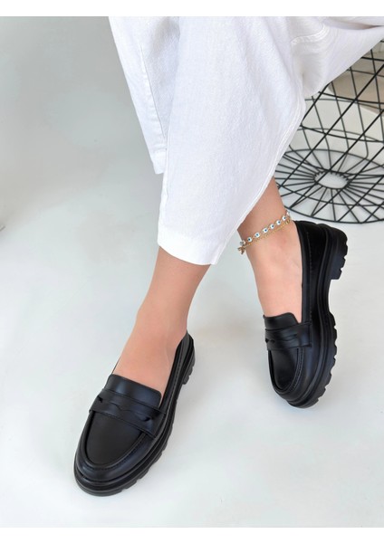 Yzlal Narli Siyah Cilt Oxford Ayakkabı (Numara: 37)