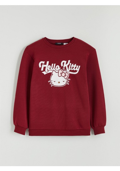 Yeni Sezon Hello Kitty Baskılı Kadın Kalın Sweatshirt indirimleri