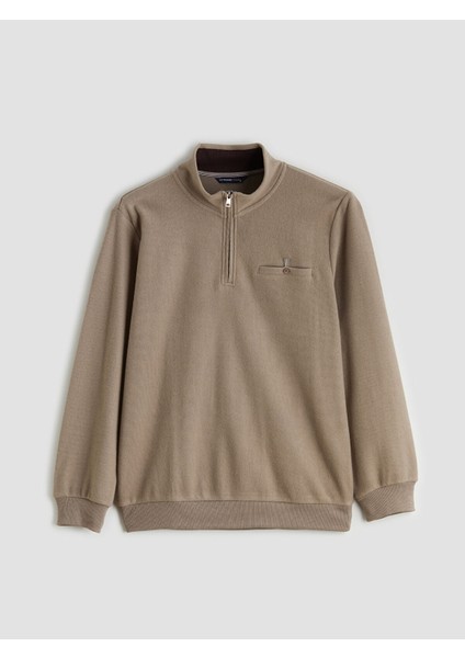 Yeni Sezon Fermuarlı Dik Yaka Erkek Sweatshirt indirimleri