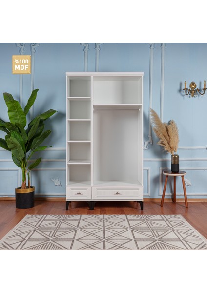 Slope 3 Kapaklı Mdf Ayaklı Tasarım Country Gardırop fırsatları