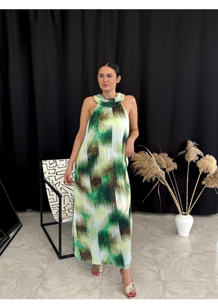 Halter Yaka Şifon Elbise fiyatları