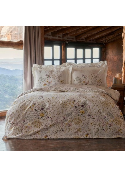 Lussi SARI%100 Pamuk Çift Kişilik Nevresim Takımı