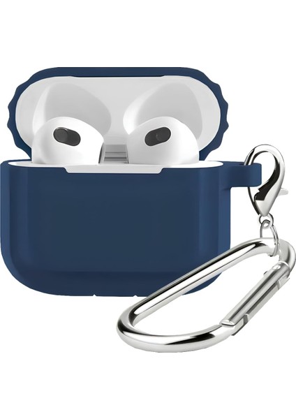 Labs 3 Uyumlu Rubber Silicone Kancalı Yumuşak Silikon Kılıf 3 Uyumlu Kulaklık Kılıfı (Mavi)