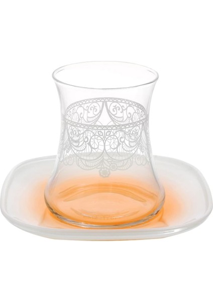 6 Kişilik Çay Seti Tatlı Hatıralar Turuncu 1