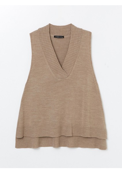 Yeni Sezon Kadın V Yaka Düz Triko Süveter indirimleri