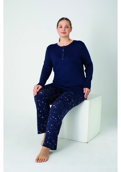 Kadın Battal Viskon Patlı Uzunkol Pijama Takım C840-905 fiyatları