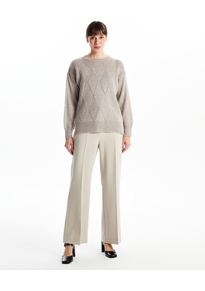 Yeni Sezon Bisiklet Yaka Kendinden Desenli Kadın Triko Kazak fiyatları