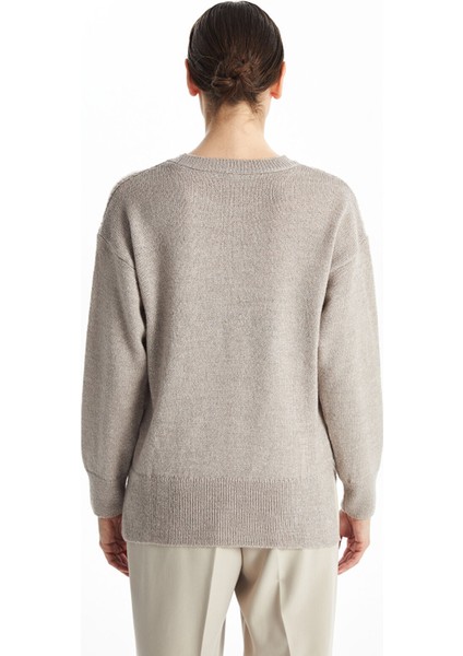 Yeni Sezon Bisiklet Yaka Kendinden Desenli Kadın Triko Kazak fırsatları