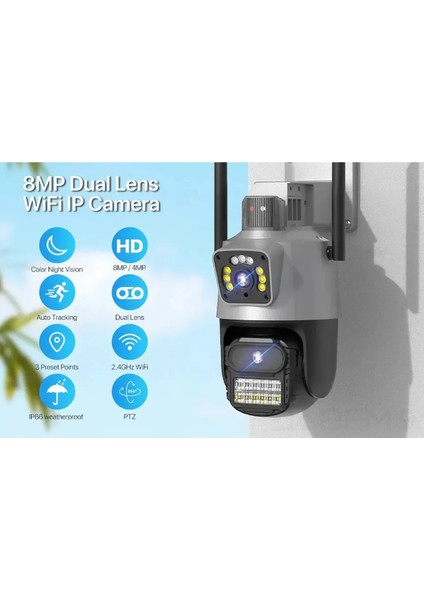 Kablosuz Wifii Le Çalışan Ultra Hd Dijital Zoomlu Güvenlik Kamerası fiyatları