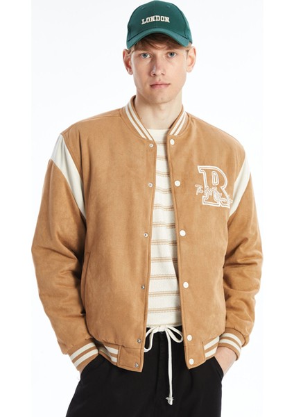 Yeni Sezon Standart Kalıp Kolej Yaka Erkek Bomber Mont