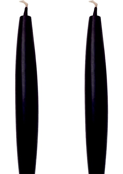 Mum (2 Adet) Şamdan Mumu Mermi Formunda Masa Mumu 22 cm Bees Wax (Siyah)