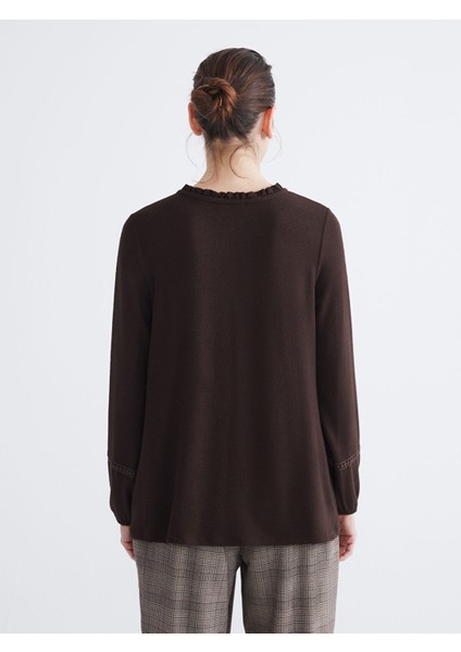 Yeni Sezon Fırfırlı Bisiklet Yaka Bluz fırsatları