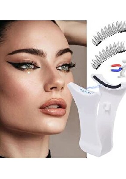 Mıknatıslı Kirpik Takma Aparatı Kolay Kullanım İçin Beyaz Renkli modelleri