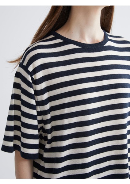 Yeni Sezon Bisiklet Yaka Çizgili Kadın Triko Kazak modelleri