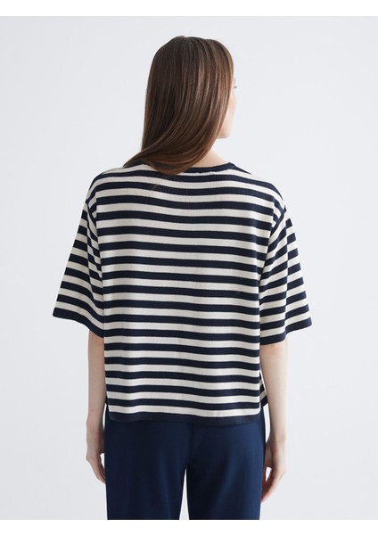 Yeni Sezon Bisiklet Yaka Çizgili Kadın Triko Kazak fırsatları