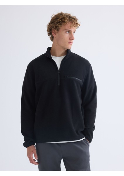 Yeni Sezon Dik Yaka Polar Erkek Sweatshirt