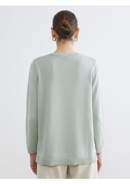 Yeni Sezon Bisiklet Yaka Taşlı Kadın Triko Kazak fırsatları