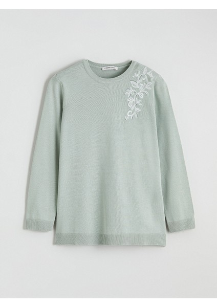 Yeni Sezon Bisiklet Yaka Taşlı Kadın Triko Kazak indirimleri