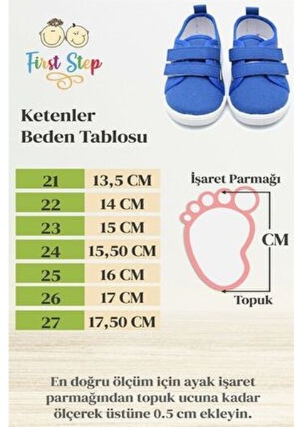 Mavi Keten Erkek Çocuk Ayakkabısı Düz Taban ve Kuyruklu Tasarım 22 Numara
