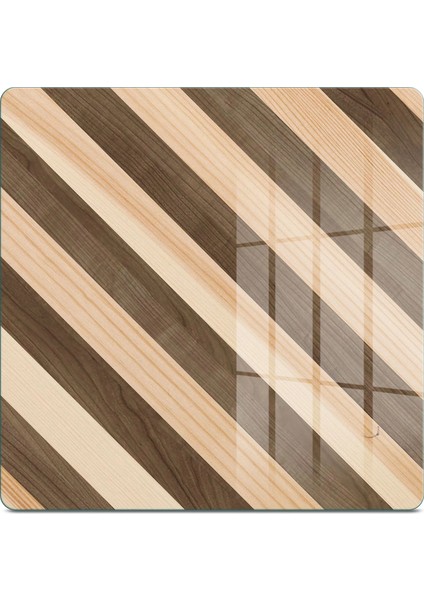 Cam Kesme Tahtası ve Sunumluk Kare Karışık Ahşap Desenli 30X30 cm fiyatları