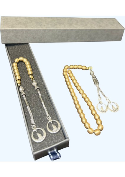 Pirinç Tesbih & Zaza Set ( Göktürk Alfabesi “ Türk “ Püsküllü )