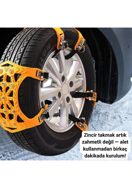 Tüm Araçlara Uyumlu Güvenlik Kilitli 6 Adet Araç Lastik Kar Zinciri Araç Oto Lastik Kar Anripatinaj Aparatı modelleri