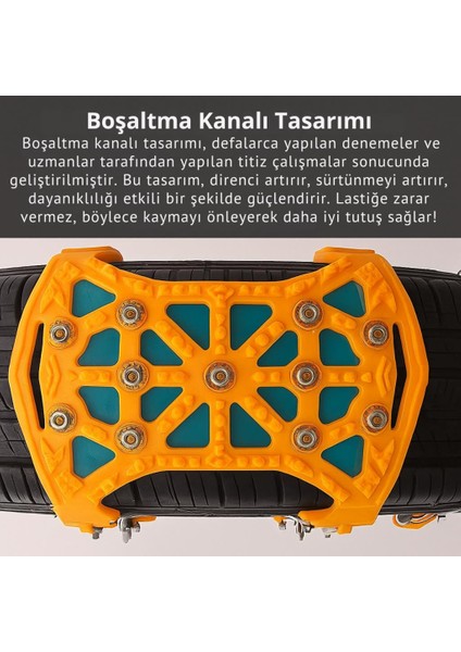 Tüm Araçlara Uyumlu Güvenlik Kilitli 6 Adet Araç Lastik Kar Zinciri Araç Oto Lastik Kar Anripatinaj Aparatı indirimleri