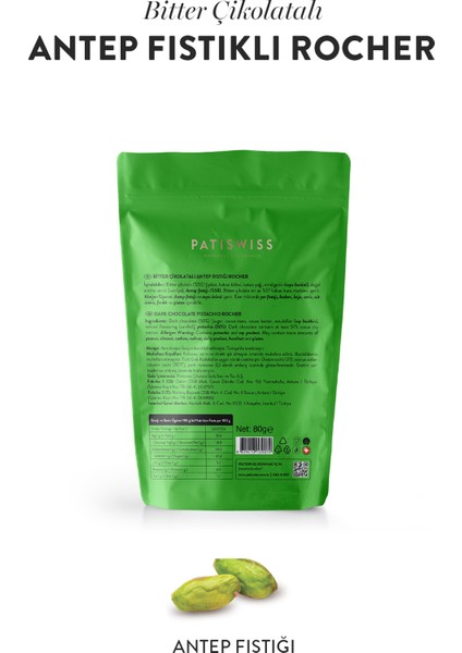 Rocher Bitter Çikolatalı Antep Fıstıklı 80g fırsatları