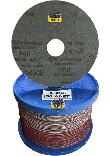 958567 115X22 mm AWER11 80 Kum Düz Fıber Dısk 50ADET fiyatları