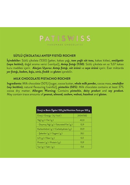 Rocher Sütlü Çikolatalı Antep Fıstıklı 80g fırsatları