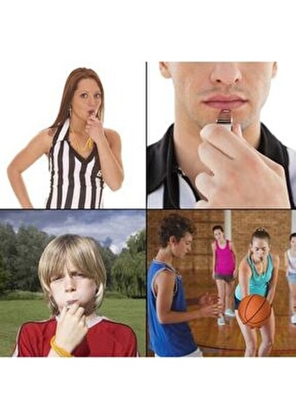 Kaliteli Düdük Seti 5 Adet Sarı İpli Paslanmaz Çelik Hakem Düdüğü