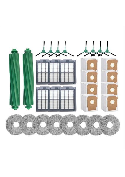 Irobot Roomba Plus 505 Combo / 405 Combo Robot Süpürge Fırçası Hepa Filtre Paspas Bezi Toz Torbası Yedek Parçaları Için 32 Adet (Yurt Dışından)