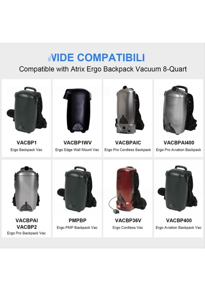 Atrix Ergo Sırt Çantası Elektrikli Süpürge 8-Quart Yedek Parça Vacbp1 VACBP36V Vacbpaı Elektrikli Süpürge Parçaları Için Yedek Toz Torbaları 8 Adet (Yurt Dışından) modelleri
