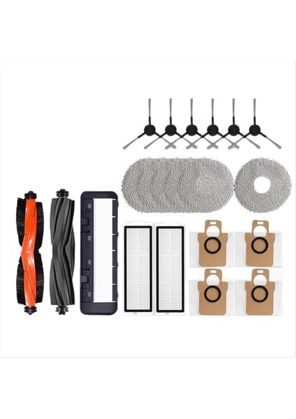 Xiaomi Robot Süpürge X20 Pro / D102GL Parça Aksesuarları Ana Fırça Yan Fırça Hepa Filtre Paspas Bezi Toz Torbası (Yurt Dışından)