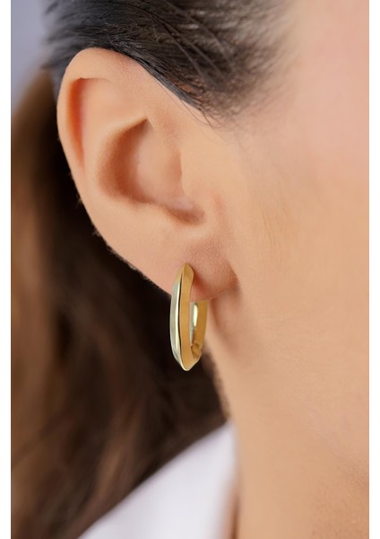 14 Ayar Altın Simetrik Kesim Halka Küpe fiyatları