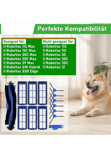 Eufy Robovac 11S Max, 15C Max, 30C Max, G30 Edge ve G10 Hibrit Robot Süpürge Için Yedek Parça Kiti (Yurt Dışından) modelleri