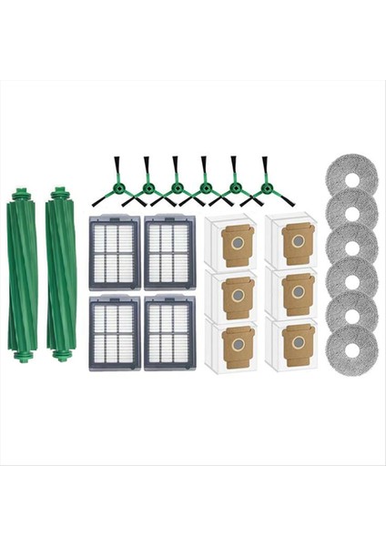 Irobot Roomba Plus 505 Combo / 405 Combo Robot Süpürge Fırçası Hepa Filtre Paspas Bezi Toz Torbası Yedek Parçaları Için 24 Adet (Yurt Dışından)