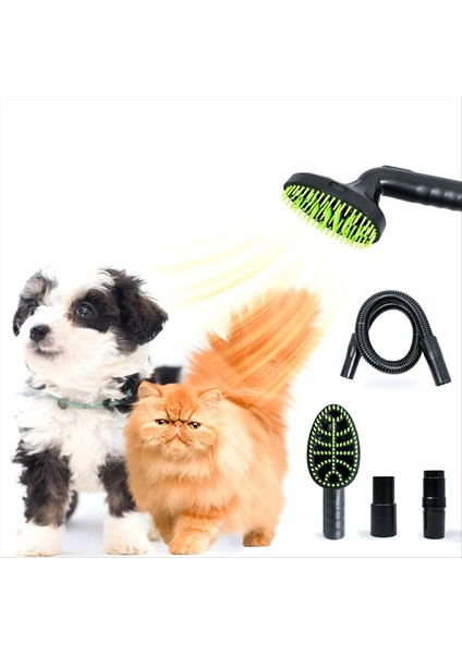 Evcil Hayvan Bakım Seti, Köpek Fırçası Vakum Aparatı, Uzatma Borulu Tüy Dökme Fırçası ve Çoğu Yuvarlak Elektrikli Süpürge Için (Yurt Dışından)